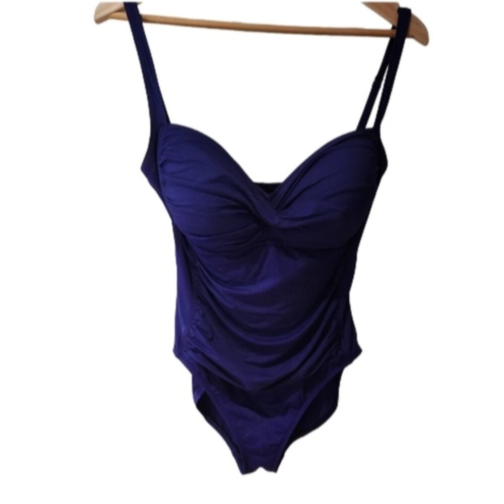 La Blanka Size 14‎ Padded Swimsuit Twist Top Bluish Violet